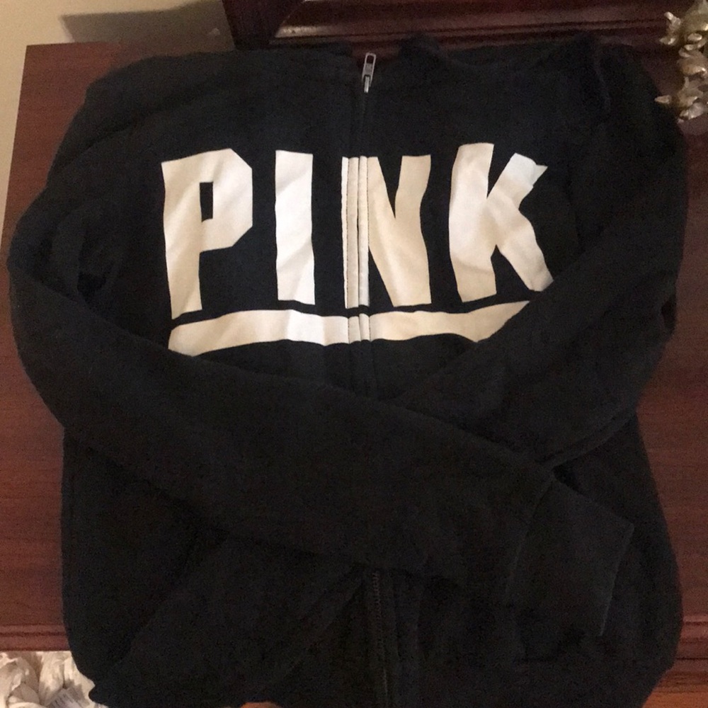 PINK black zip up